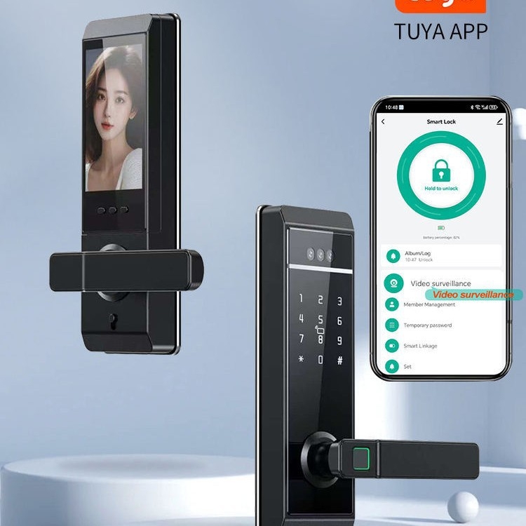 Încuietoare inteligentă pentru uși din lemn cu vizor vizibil — stocare amprente 100, timp scanare <0.5 s, rată de acceptare falsă <0.001%, rată de respingere falsă <0.1%, temperatură de operare -25°C până la 60°C