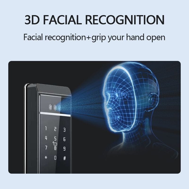 Încuietoare inteligentă pentru uși din lemn cu vizor vizibil — stocare amprente 100, timp scanare <0.5 s, rată de acceptare falsă <0.001%, rată de respingere falsă <0.1%, temperatură de operare -25°C până la 60°C
