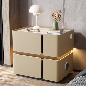 Κομοδίνο σκανδιναβικού στυλ, επιφάνεια από πέτρα, πολυλειτουργικό, πλήρως συναρμολογημένο, για υπνοδωμάτιο