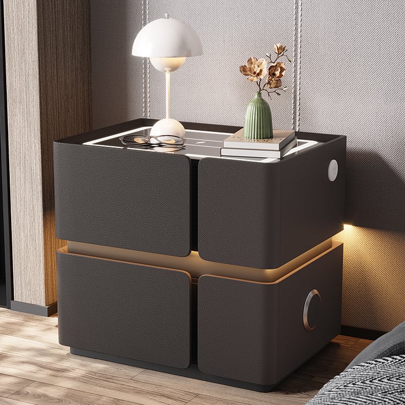 Κομοδίνο σκανδιναβικού στυλ, επιφάνεια από πέτρα, πολυλειτουργικό, πλήρως συναρμολογημένο, για υπνοδωμάτιο