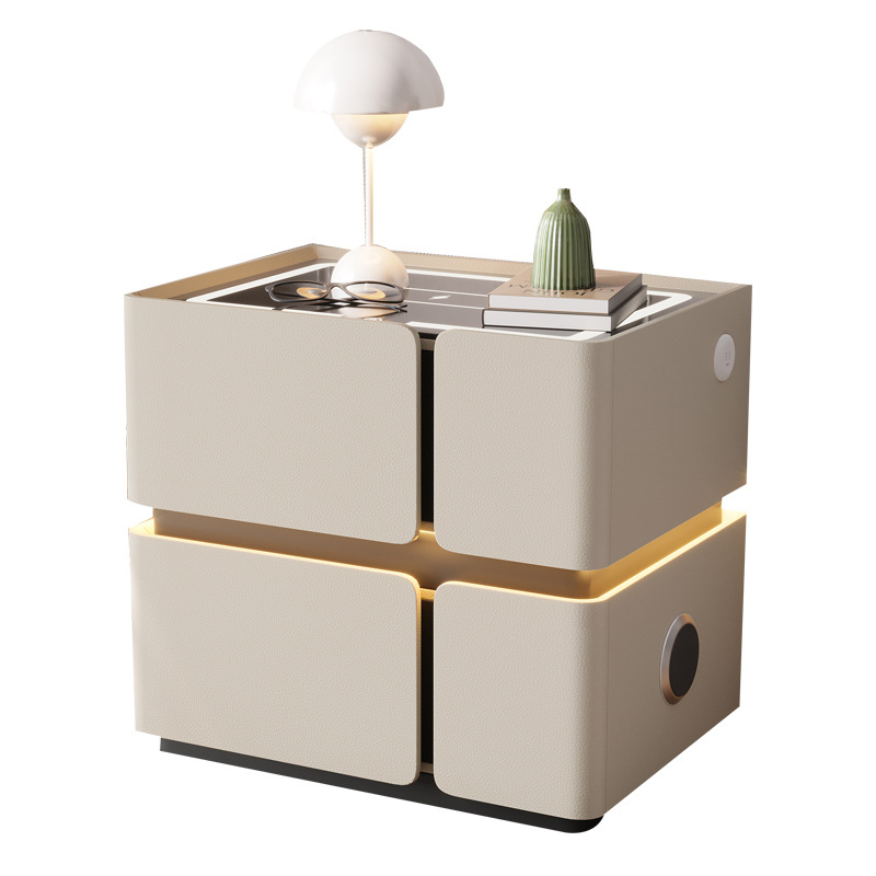 Κομοδίνο σκανδιναβικού στυλ, επιφάνεια από πέτρα, πολυλειτουργικό, πλήρως συναρμολογημένο, για υπνοδωμάτιο