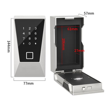 Cutie inteligentă pentru chei cu amprentă și parolă, buton tactil, carcasă din aliaj de aluminiu, model CH-931-2, distanța tijelor de încuietoare 25 mm, potrivită pentru curți, birouri, pensiuni și locuințe