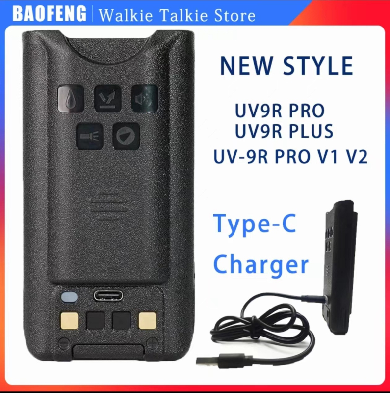 Baofeng baterija za ručnu radiostanicu BL-9, 8000 mAh, Type-C punjenje, Li-ion baterija, Vodootporna