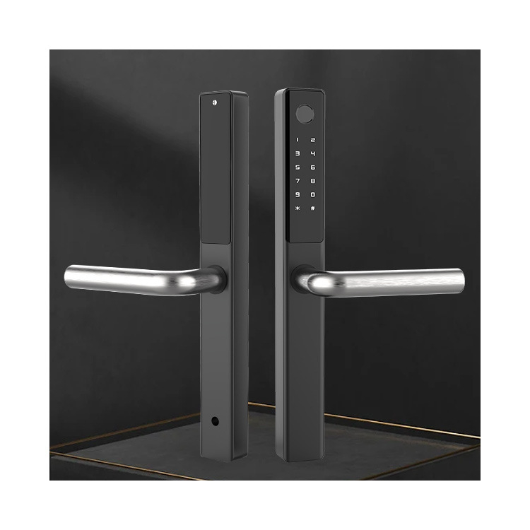 Încuietoare inteligentă din aluminiu de tip spațial, acces prin amprentă și parolă, pentru interior și exterior, model D6, durată de viață 100.000 de cicluri