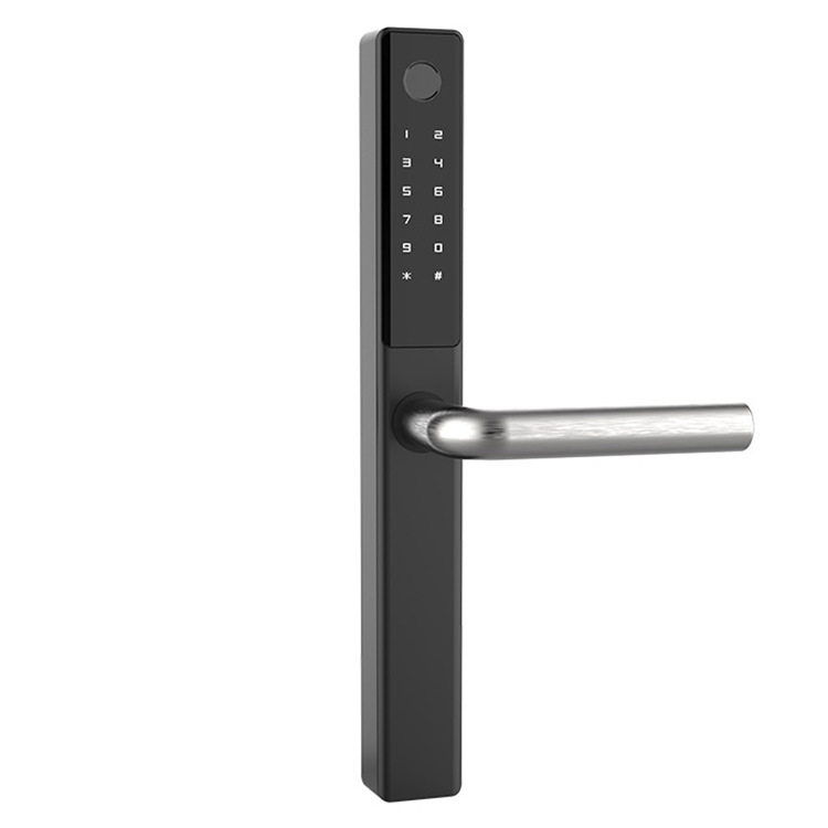 Încuietoare inteligentă din aluminiu de tip spațial, acces prin amprentă și parolă, pentru interior și exterior, model D6, durată de viață 100.000 de cicluri