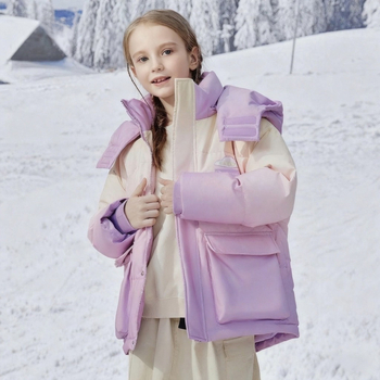 Παιδικό χειμερινό παλτό με πούπουλο-βαμβάκι, κουκούλα, παχύτερο ζεστό επενδυμένο μπουφάν για αγόρια άνω των 8 ετών (ύψος πάνω από 140 cm)