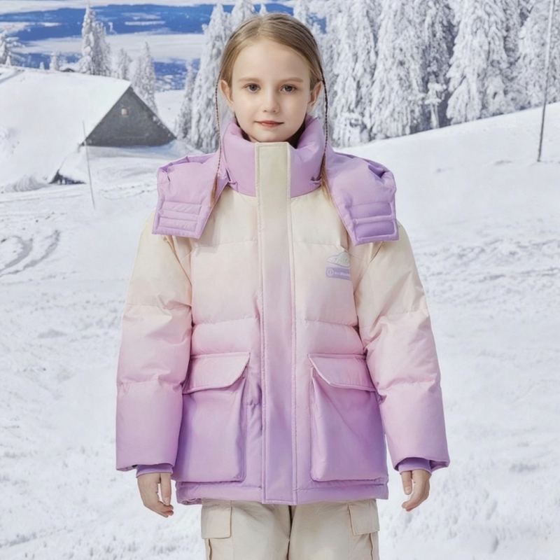 Παιδικό χειμερινό παλτό με πούπουλο-βαμβάκι, κουκούλα, παχύτερο ζεστό επενδυμένο μπουφάν για αγόρια άνω των 8 ετών (ύψος πάνω από 140 cm)