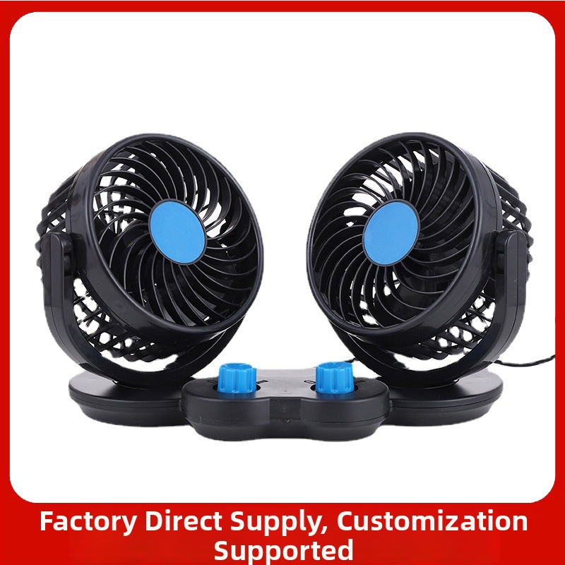 Automobilski ventilator s rotirajućom dvostrukom glavom, USB punjenje, 20W, FY-T304, za korištenje u autu i kod kuće