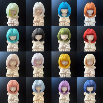 Ames BJD paróka: puha selyem bob frufruval, koreai stílus, szőtt haj