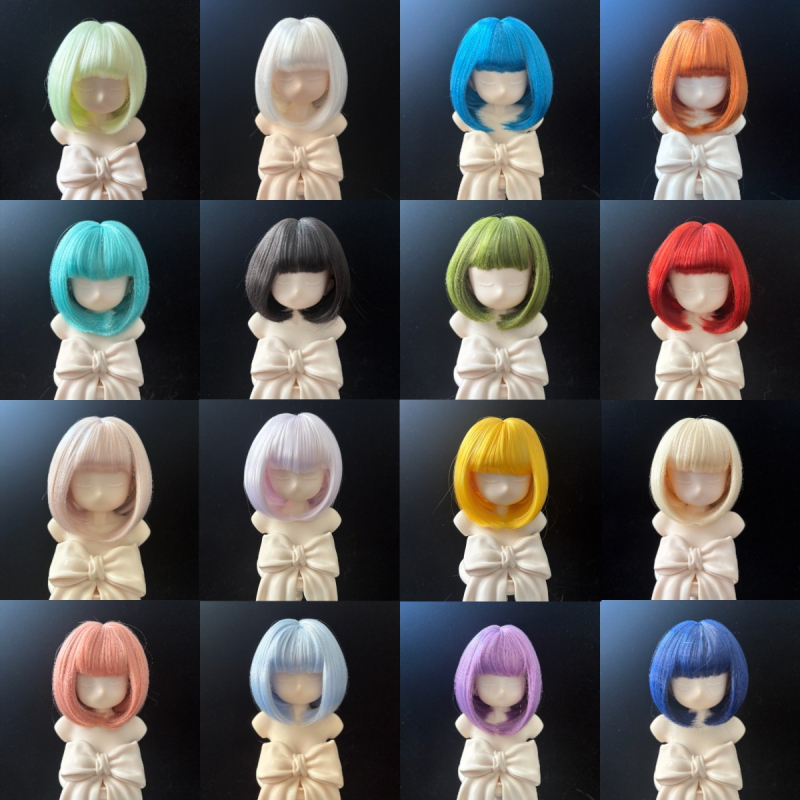 Ames BJD paróka: puha selyem bob frufruval, koreai stílus, szőtt haj