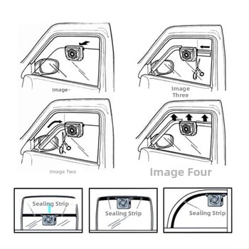 Automobilski solarni ventilator za unutarnju ventilaciju (ABS + solarni panel, model S-311, 0,5 W)