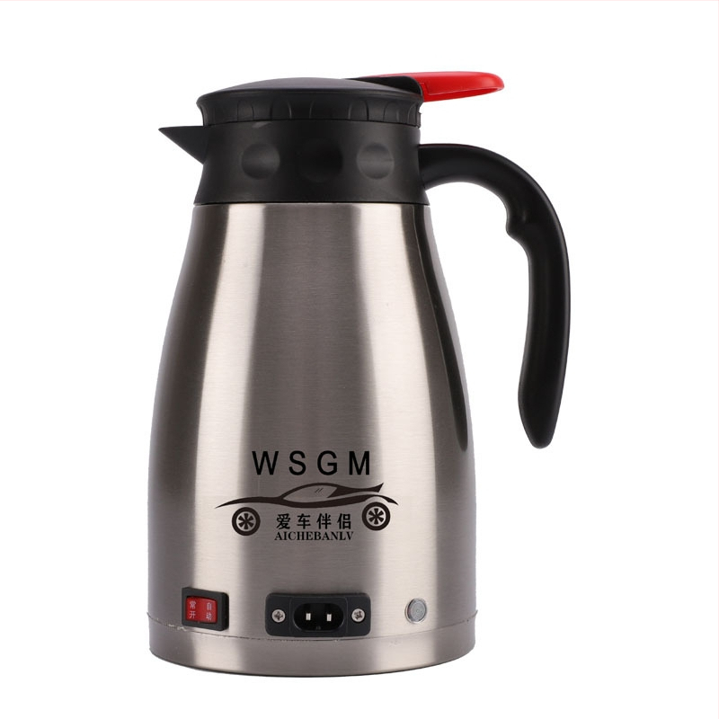 Autóba szerelt elektromos vízforraló, nagy kapacitású, duplafalú 304 rozsdamentes acélból, 12V/24V, hordozható forróvíz-forraló, teához és kávéhoz