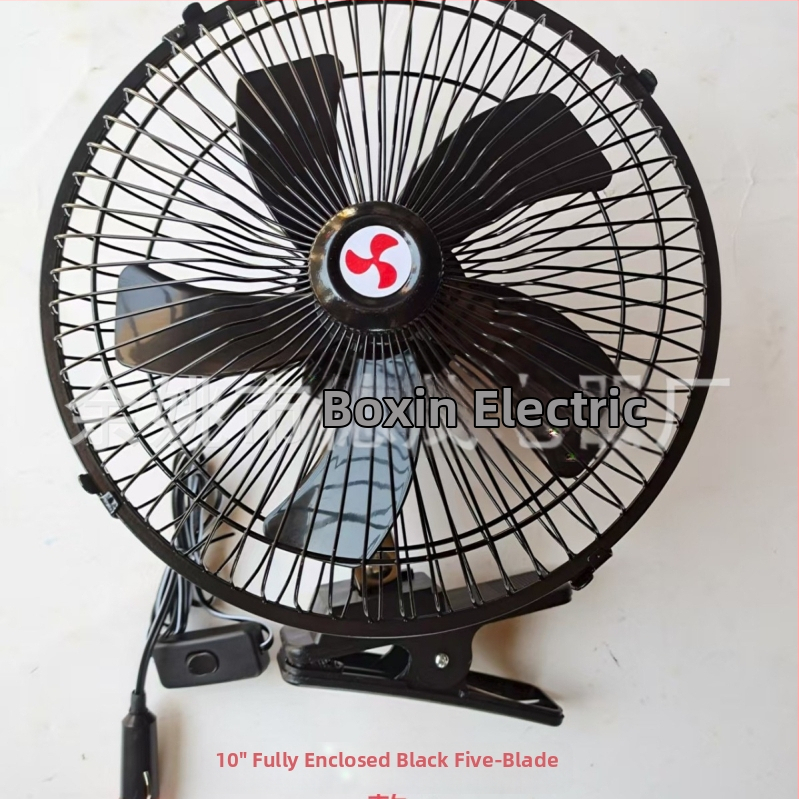 12V autoventilátor, 5 lopatiek, plné krytie, 18W, motor s meďovým jadrom