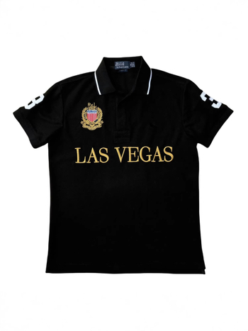 Πόλο πουκάμισο με κέντημα, σειρά Ευρωπαϊκών και Αμερικανικών πόλεων, κοντό μανίκι, φαρδιά γραμμή, καλοκαιρινό καθημερινό στυλ