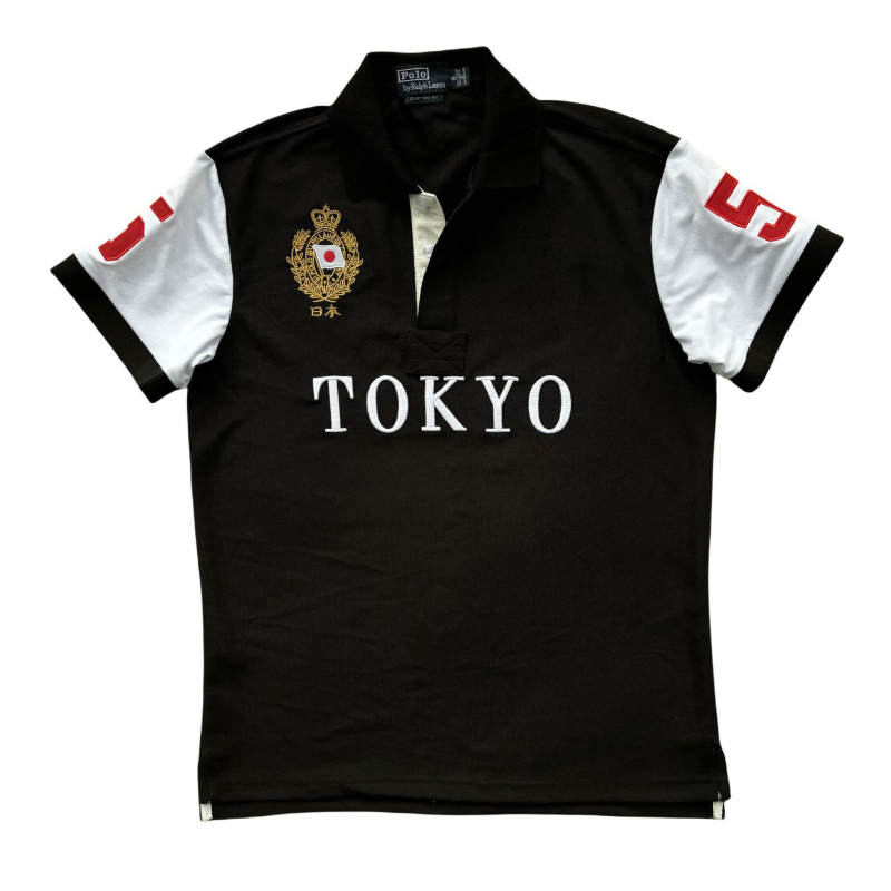 Πόλο πουκάμισο με κέντημα, σειρά Ευρωπαϊκών και Αμερικανικών πόλεων, κοντό μανίκι, φαρδιά γραμμή, καλοκαιρινό καθημερινό στυλ