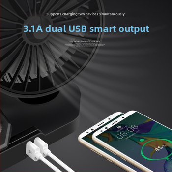 Automobilski ventilator s dvostrukim USB punjenjem, 12V/24V, za kamione, dvostruke rotirajuće glave