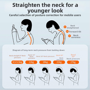 Pojas za korekciju kifoze, nevidljivi unutarnji sloj, dizajn s otvorenim ramenima, model D8, Smoked Ebel