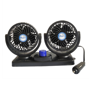 Mars automobilni ventilator, dvostruka glava USB, 12/24V, plastični