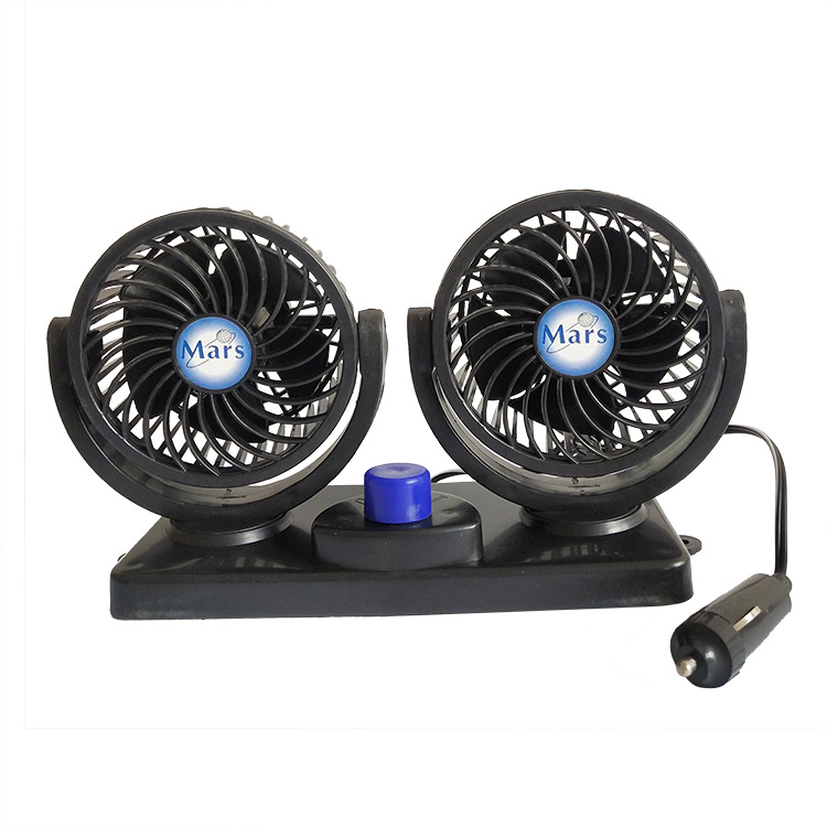 Mars automobilni ventilator, dvostruka glava USB, 12/24V, plastični