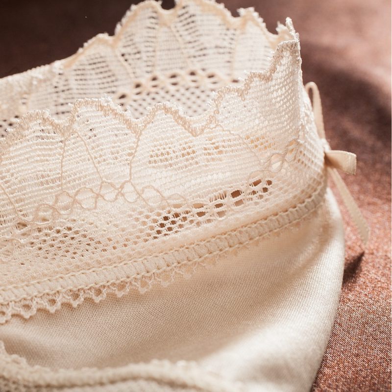 Chiloți pentru femei din mătase mulberry, talie medie, culoare solidă, căptușeală 100% mătase, țesătură tricotată