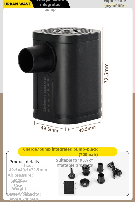 Elektrická vonkajšia pumpa na kempovanie s nafukovacím a vyfukovacím režimom - prenosná na nafukovací matrac, stan, pohovku a plávací kruh, multifunkčná (Nafukovacie lôžko; Kompozitný materiál; Hmotnosť: Iné; Maximálna nosnosť: Iné)