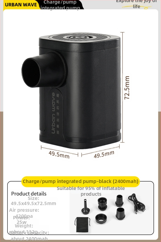 Elektrická vonkajšia pumpa na kempovanie s nafukovacím a vyfukovacím režimom - prenosná na nafukovací matrac, stan, pohovku a plávací kruh, multifunkčná (Nafukovacie lôžko; Kompozitný materiál; Hmotnosť: Iné; Maximálna nosnosť: Iné)