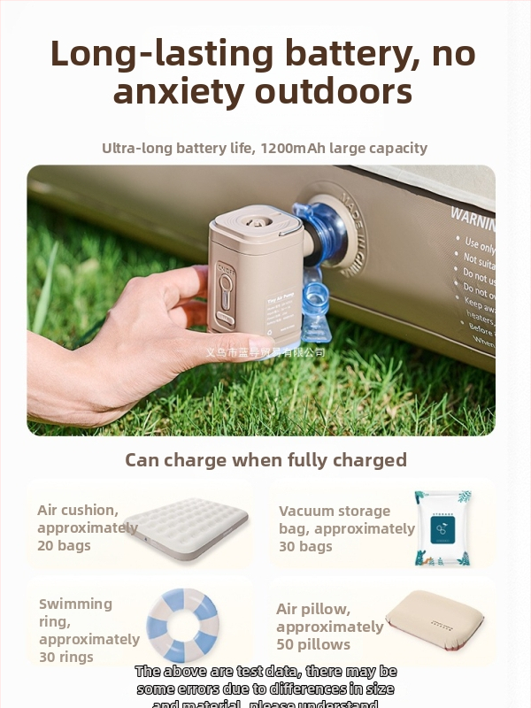 Elektrická vonkajšia pumpa na kempovanie s nafukovacím a vyfukovacím režimom - prenosná na nafukovací matrac, stan, pohovku a plávací kruh, multifunkčná (Nafukovacie lôžko; Kompozitný materiál; Hmotnosť: Iné; Maximálna nosnosť: Iné)