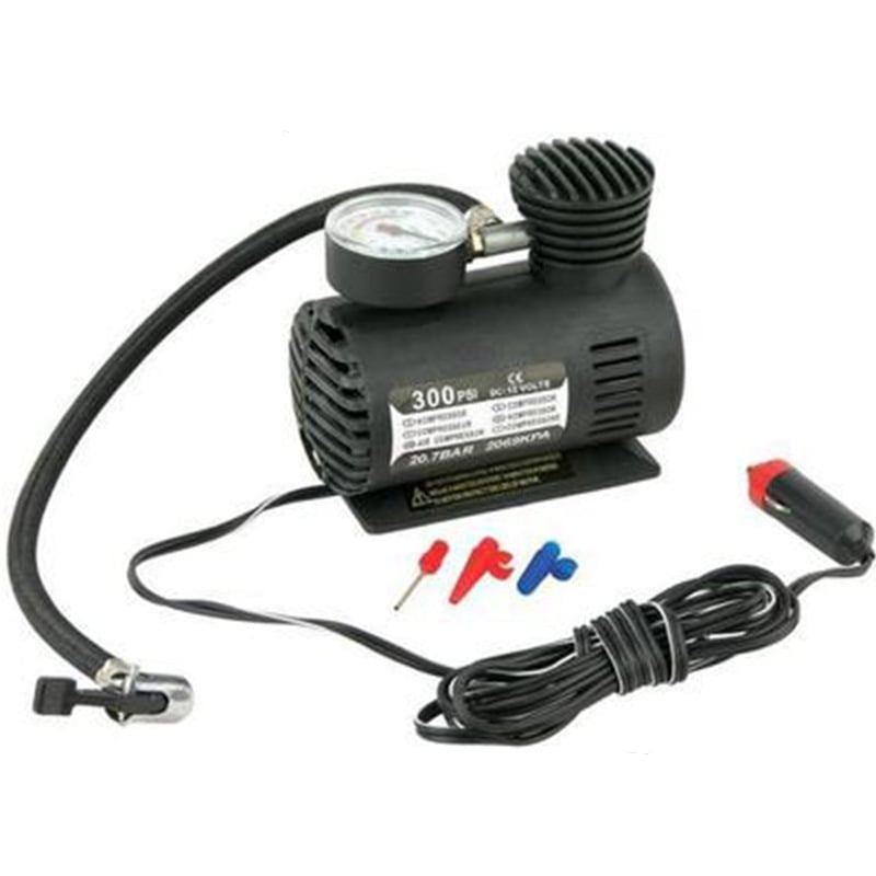 Pumpa za napuhivanje guma automobila (vlak-stil), 12V, 90W, Model 323, Plastika + Metal