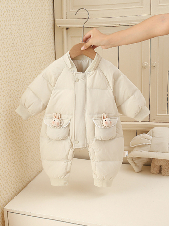 Detský zimný overal s kačacím páperím 95%, unisex, s pevnou kapucňou, pre novorodencov