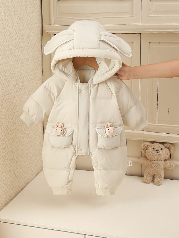 Detský zimný overal s kačacím páperím 95%, unisex, s pevnou kapucňou, pre novorodencov