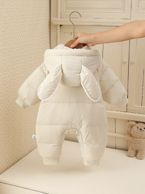 Detský zimný overal s kačacím páperím 95%, unisex, s pevnou kapucňou, pre novorodencov