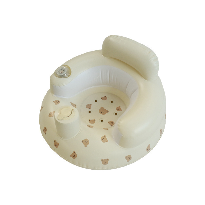 Baba számára felfújható tanuló szék, környezetbarát PVC, kis medve fej stílus, PVC 0.28 mm vastagság