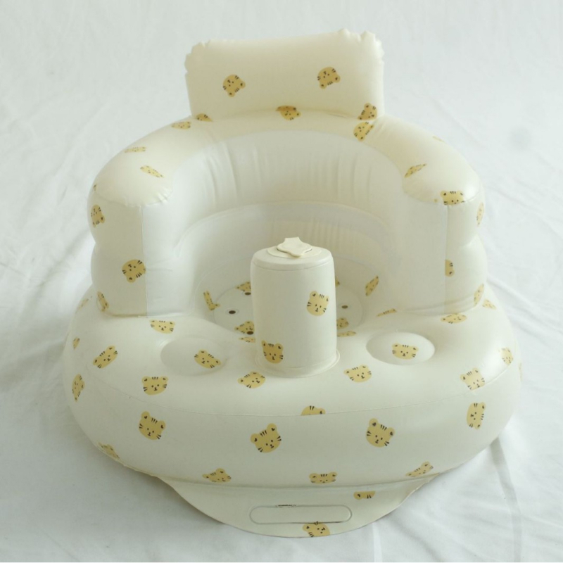 Baba számára felfújható tanuló szék, környezetbarát PVC, kis medve fej stílus, PVC 0.28 mm vastagság