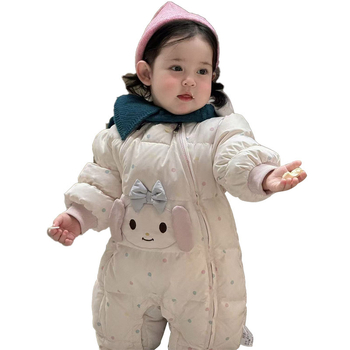 Detská zimná kombinéza s páperovou výplňou, dievčenská verzia, korejský štýl, dlhé rukávy, 86–90% páperie