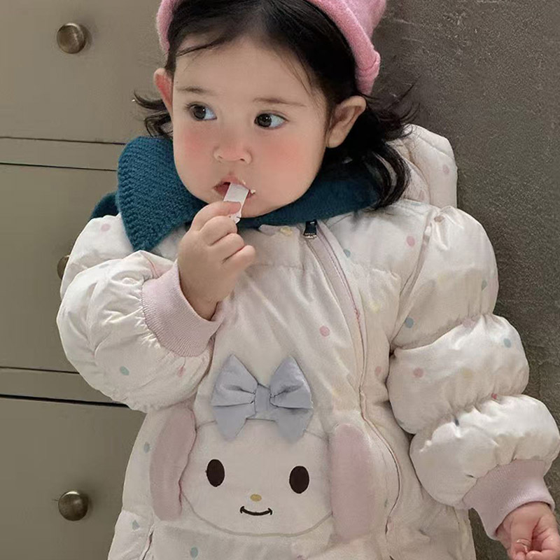 Detská zimná kombinéza s páperovou výplňou, dievčenská verzia, korejský štýl, dlhé rukávy, 86–90% páperie
