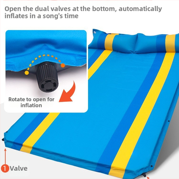 Explorer Spojiteľná PVC automatická nafukovacia karimatka na kempovanie – dvojlôžko alebo jednolôžko, 210T pongee PVC, 2.5 kg, nosnosť 500 kg