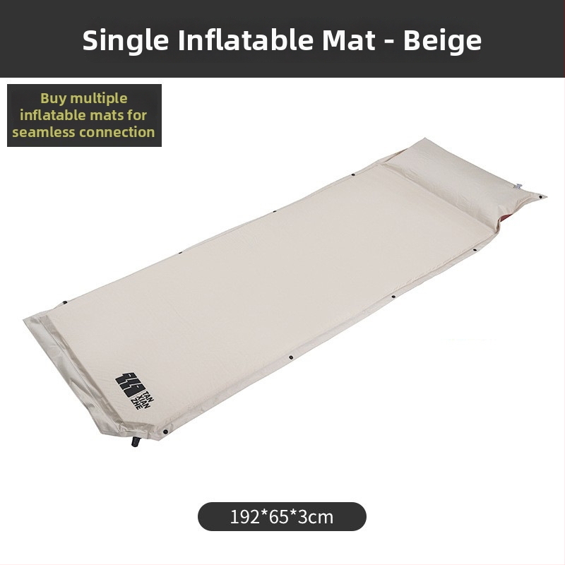 Explorer Spojiteľná PVC automatická nafukovacia karimatka na kempovanie – dvojlôžko alebo jednolôžko, 210T pongee PVC, 2.5 kg, nosnosť 500 kg