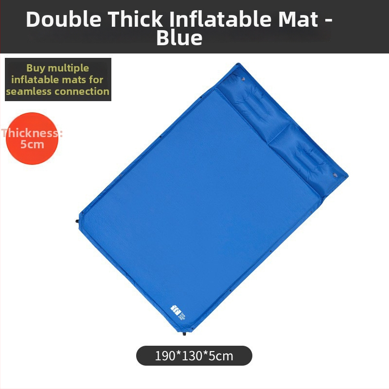 Explorer Spojiteľná PVC automatická nafukovacia karimatka na kempovanie – dvojlôžko alebo jednolôžko, 210T pongee PVC, 2.5 kg, nosnosť 500 kg