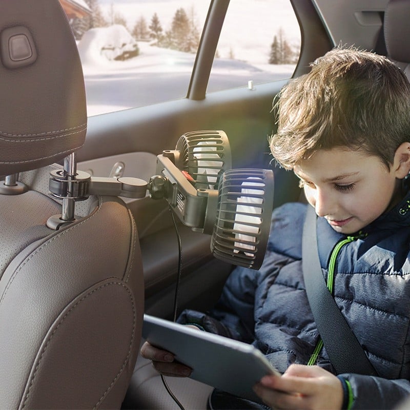 Automobilski ventilator - USB napajan, za stražnje sjedalo, univerzalni, snažan, višestruke namjene