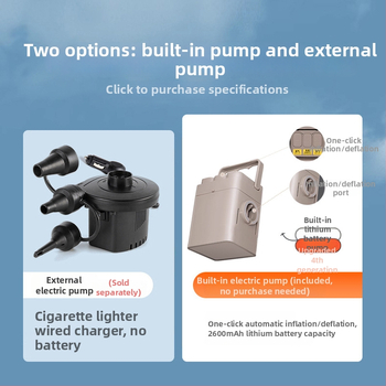 Felfújható kanapé karfákkal – 1–2 személyes kemping felfújható kanapé, PVC flocking, 0,55 mm vastagság, 5 kg tömeg