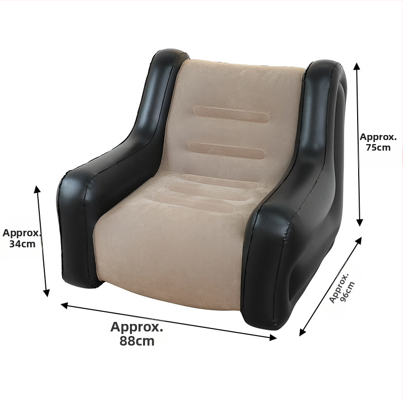 Felfújható kanapé karfákkal – 1–2 személyes kemping felfújható kanapé, PVC flocking, 0,55 mm vastagság, 5 kg tömeg