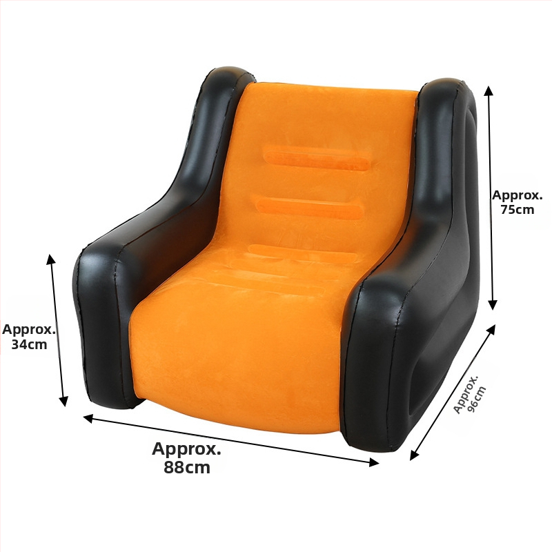 Felfújható kanapé karfákkal – 1–2 személyes kemping felfújható kanapé, PVC flocking, 0,55 mm vastagság, 5 kg tömeg