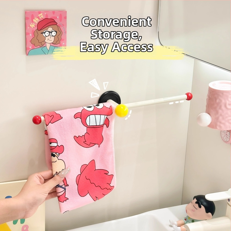 Suport de prosoape montat pe perete pentru baie, montaj fără găuri, ABS/PP material, poliță de depozitare