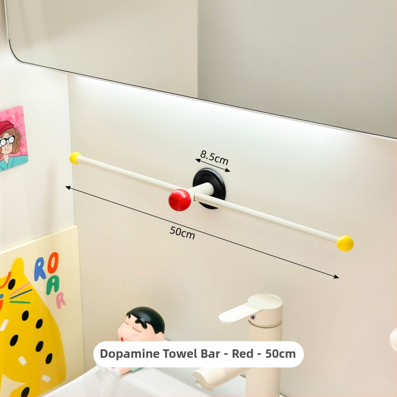 Suport de prosoape montat pe perete pentru baie, montaj fără găuri, ABS/PP material, poliță de depozitare