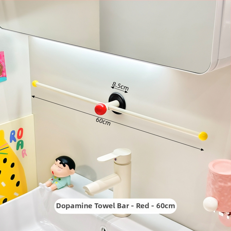 Suport de prosoape montat pe perete pentru baie, montaj fără găuri, ABS/PP material, poliță de depozitare