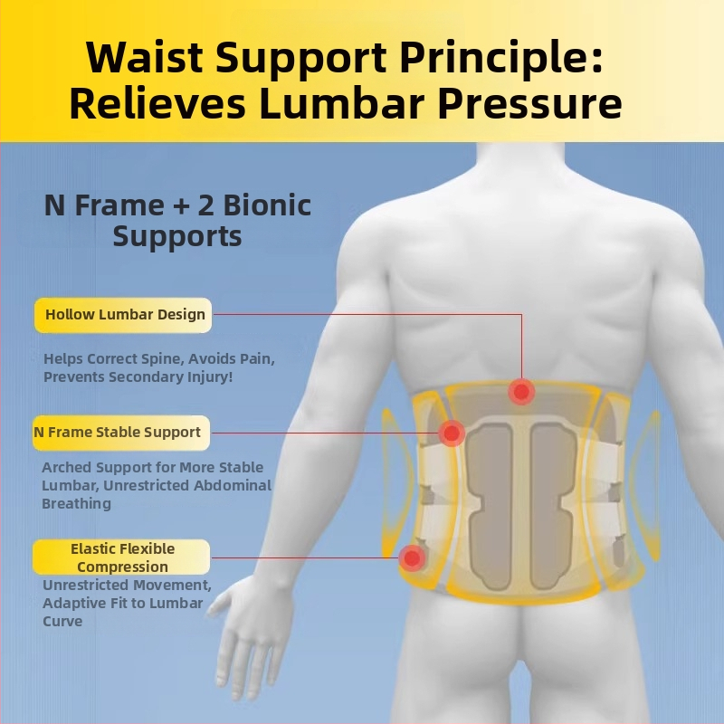 Lekársky bedrový oporný pás pre diskové poranenie a herniu, vodotesný PU materiál, ergonomická bedrová podpora