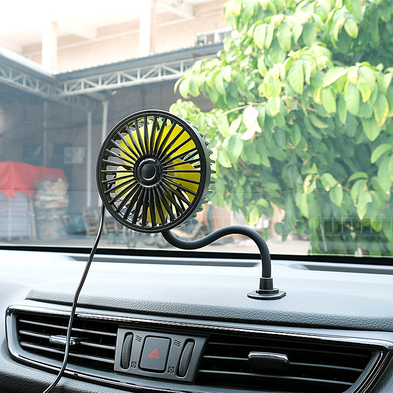 Automobilski USB ventilator sa silikonskim crijevom, F408, višestruko podesiv (USB napajanje, Polyhedron)