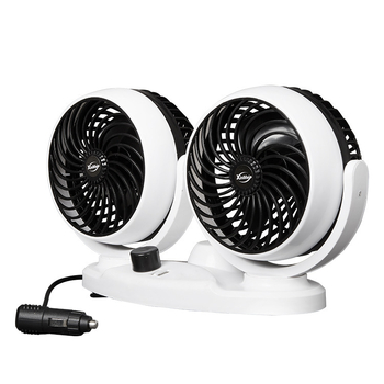 Automobilski ventilator s dvostrukim LED zaslonom, USB punjenje, 12/24V univerzalno, dvostruka kontrola