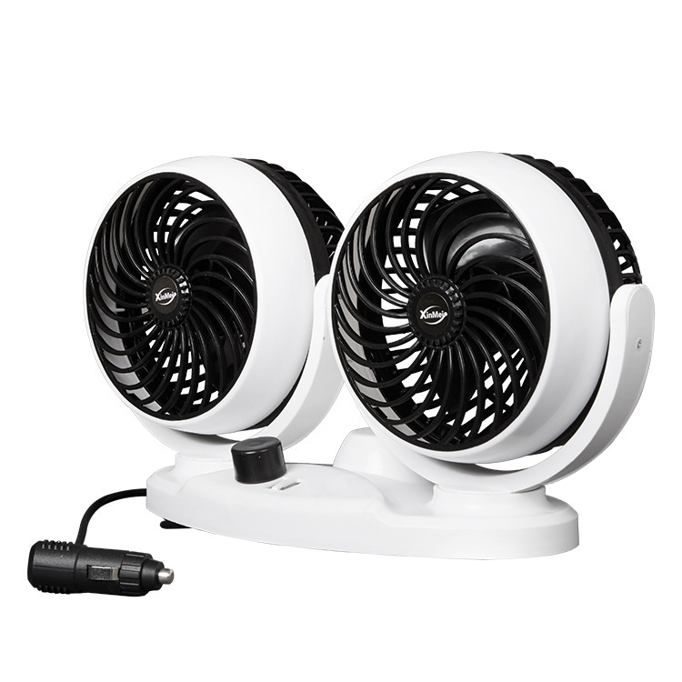 Automobilski ventilator s dvostrukim LED zaslonom, USB punjenje, 12/24V univerzalno, dvostruka kontrola