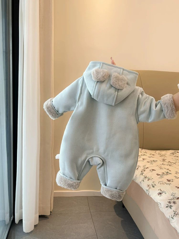 Ολόσωμο φλις ρούχο για μωρά, κορεατικού στιλ, 100% πολυεστέρας, για βρέφη και νήπια